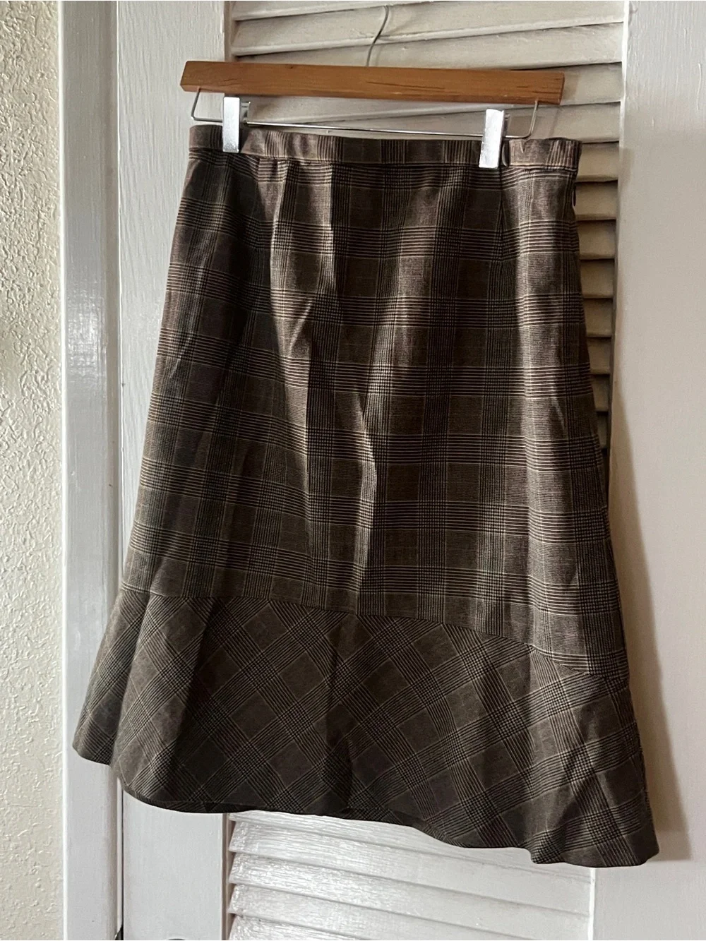NWT Dialogue x QVC Houndstooth Plaid Knee Length Mermaid Skirt - Picture 3 of 7